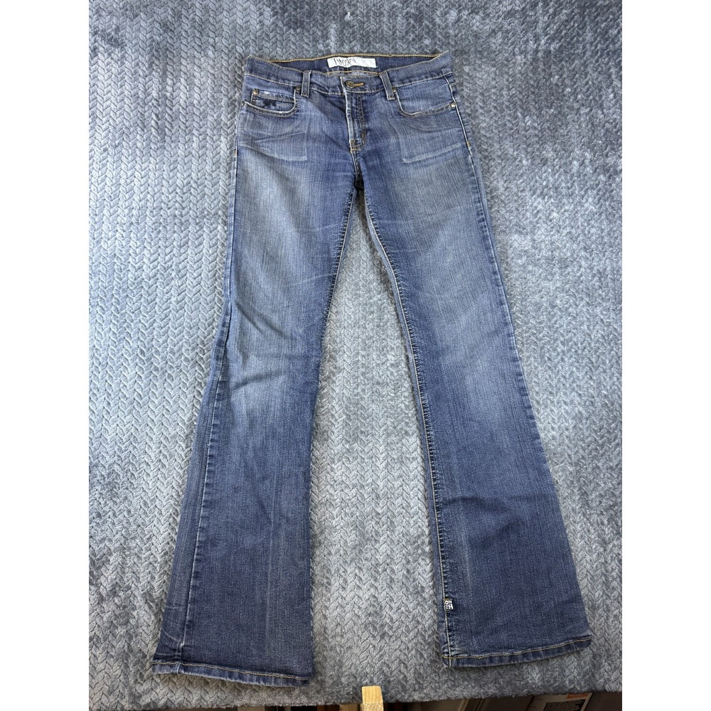 Thorn Jeans Womens 27 Blue Cotton Stretch Whiskering Mid Rise Bootcut USA Made